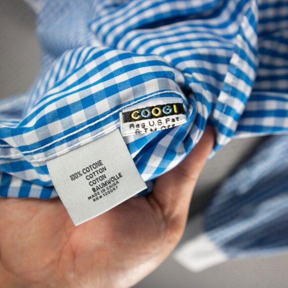 Coogi Luxe Checkered Button Up Longsleeve Mens Medium - Picture 6 of 8